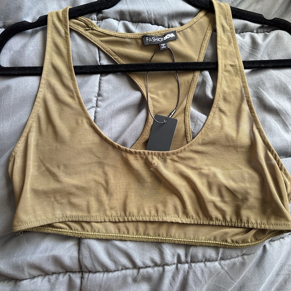 Fashion Nova Olive Crop Top
